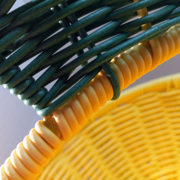 Ciroa Tier Summer Pineapple Resin Wicker Rattan Woven Fruit Vegetable Basket - Picture 3 of 16